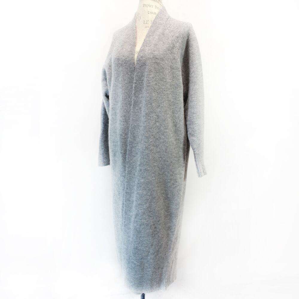 The Group BABATON Gray Dusty Long Cardigan Sweater Wool Blend Warm Cozy Small